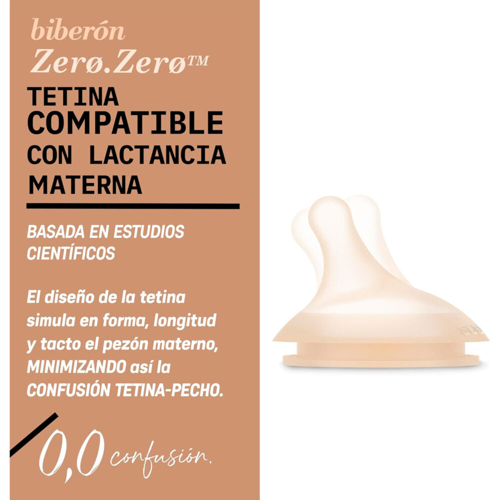 SET DE 2 TETINAS ZERØ.ZERØ™ FLUJO LENTO (S) +0 MESES SUAVINEX