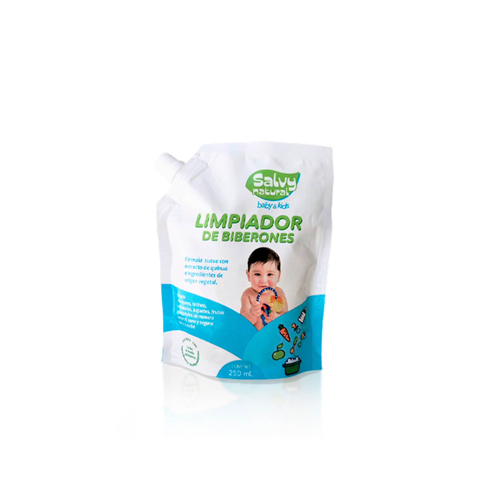 LIMPIADOR DE BIBERONES Y ACCESORIOS CON EXTRACTO DE QUINUA DE 250 ML SALVY NATURAL