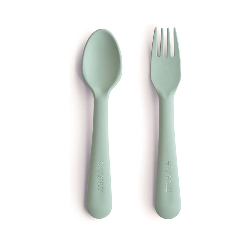 Set de cuchara y tenedor de plástico - MUSHIE