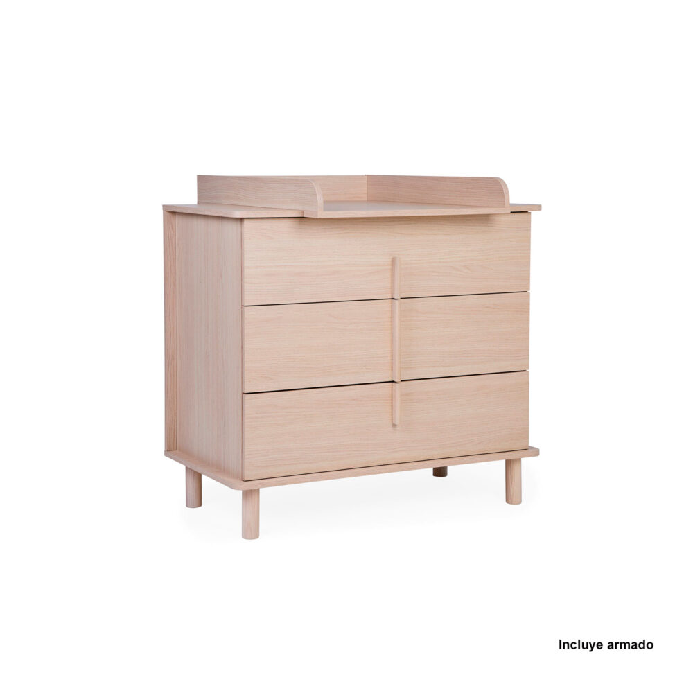 CÓMODA 3 CAJONES NORDICA NATUREL 85 X 50 X 95 CM CHILDHOME