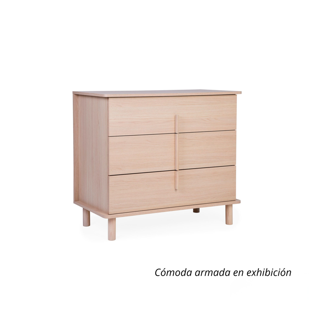 Cómoda de 3 cajones Nórdica Natural de 85 x 50 x 95 cm - CHILDHOME