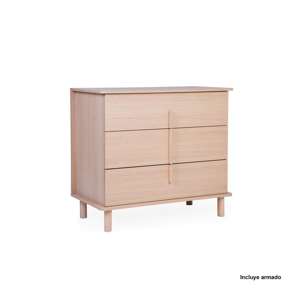 CÓMODA 3 CAJONES NORDICA NATUREL 85 X 50 X 95 CM CHILDHOME