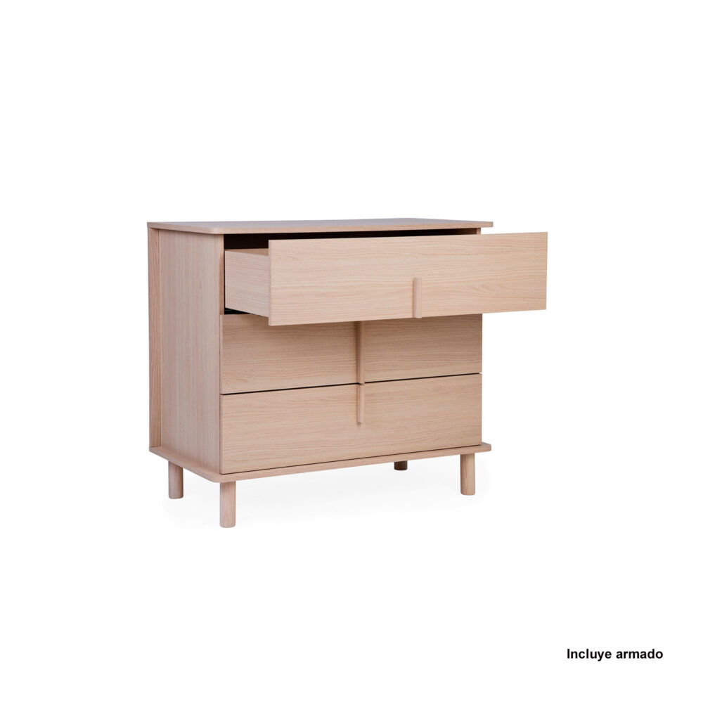 CÓMODA 3 CAJONES NORDICA NATUREL 85 X 50 X 95 CM CHILDHOME