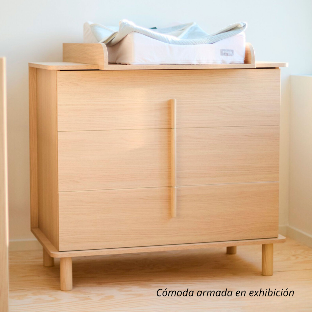 Cómoda de 3 cajones Nórdica Natural de 85 x 50 x 95 cm - CHILDHOME