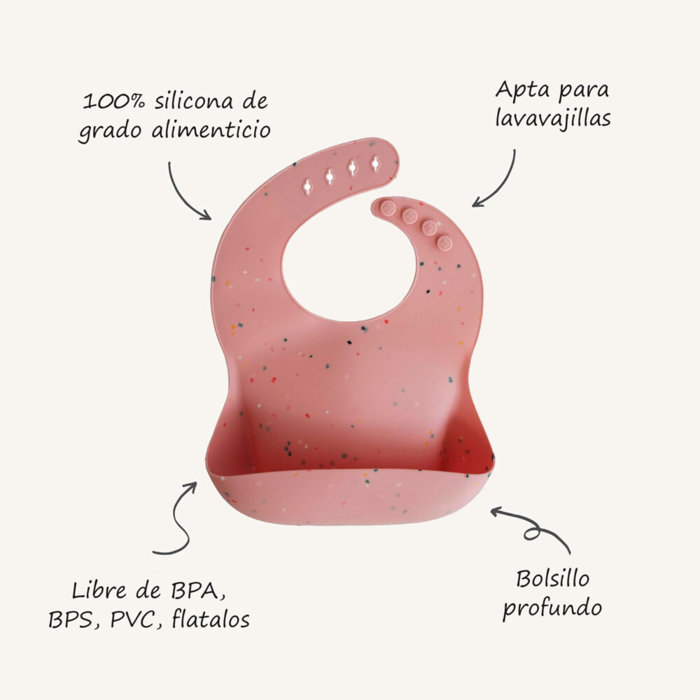 BABERO SILICONA PARA BEBÉS DE 6 A 24 MESES MUSHIE