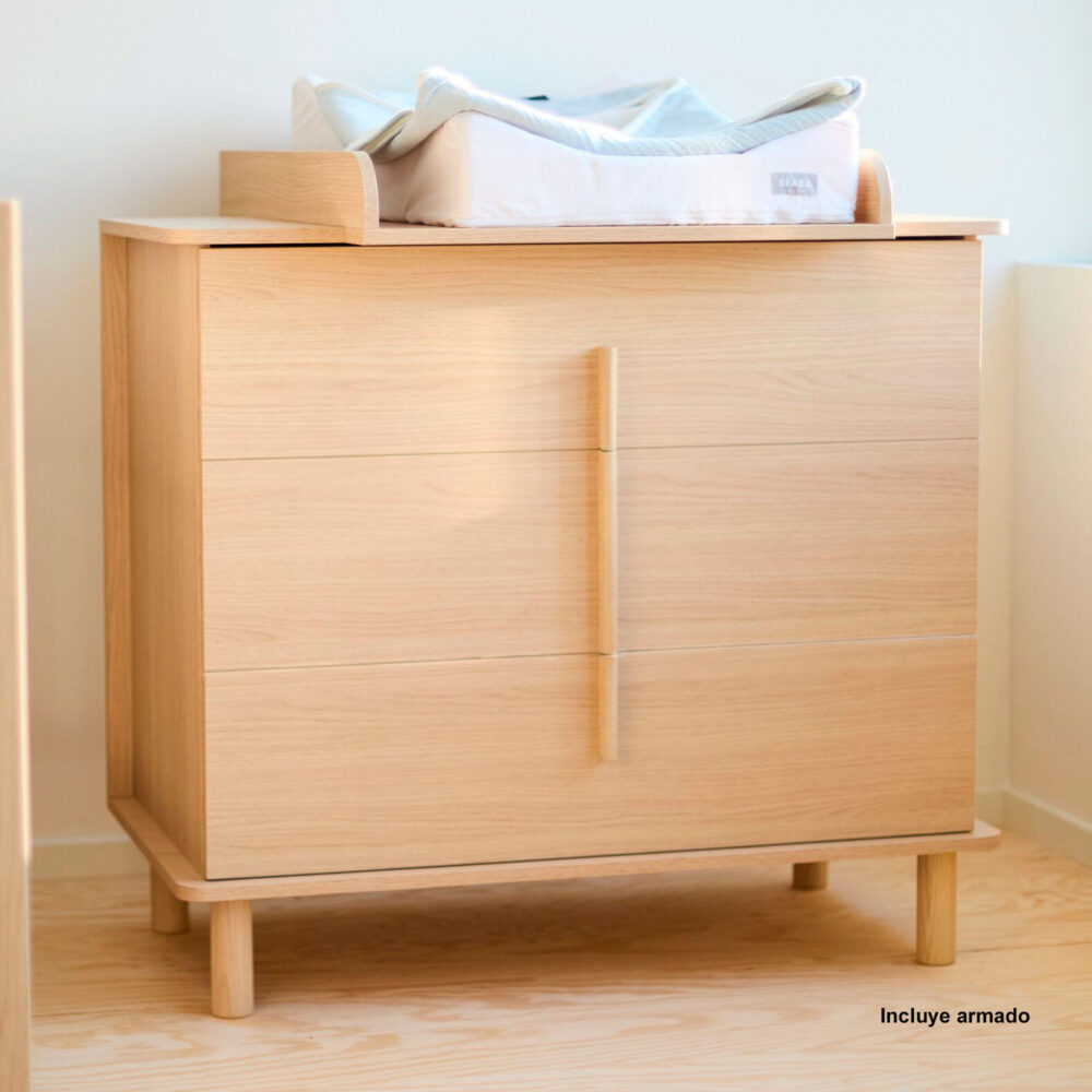 CÓMODA 3 CAJONES NORDICA NATUREL 85 X 50 X 95 CM CHILDHOME