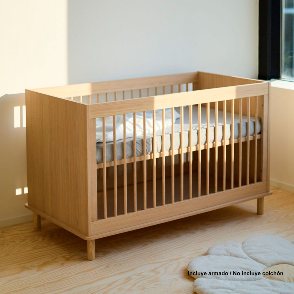 CUNA + SOMIER MODELO NORDICA NATUREL 140 X 70 CM CHILDHOME