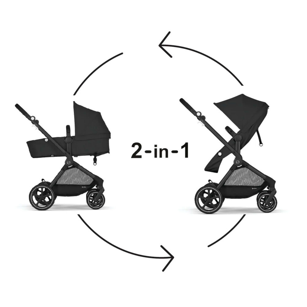 PACK COCHE MODELO EOS BLK 2 EN 1 + CARSEAT ATON G + ADAPTADOR CYBEX