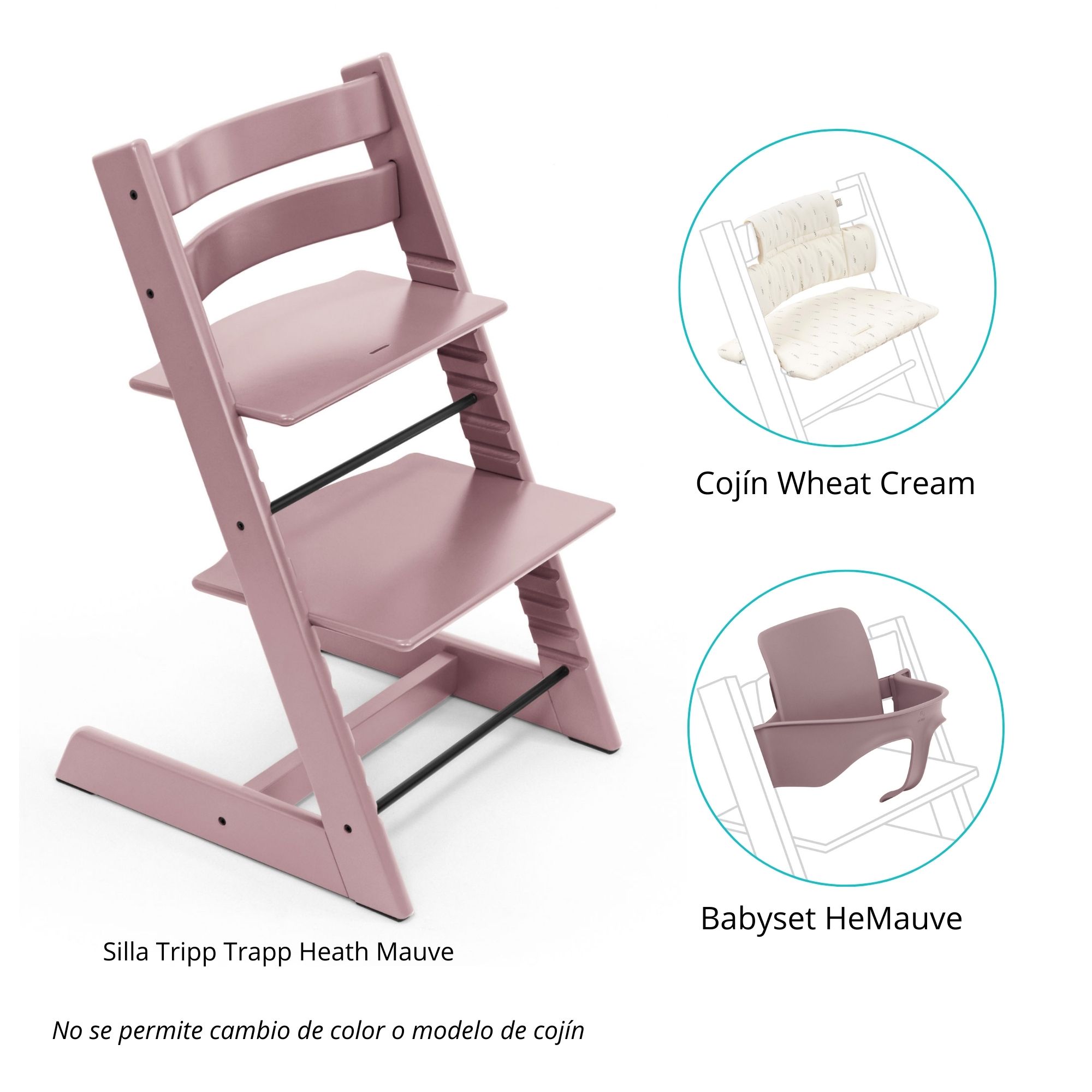 PACK SILLA NOMI + COJÍN+ BABYSET + BANDEJA STOKKE