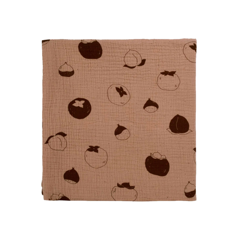 MUSELINA FRUITFUL PATIENCE CAFE CREAM 100% ALGODÓN PIMA DE 120 X 120 CM RED CARIBOU