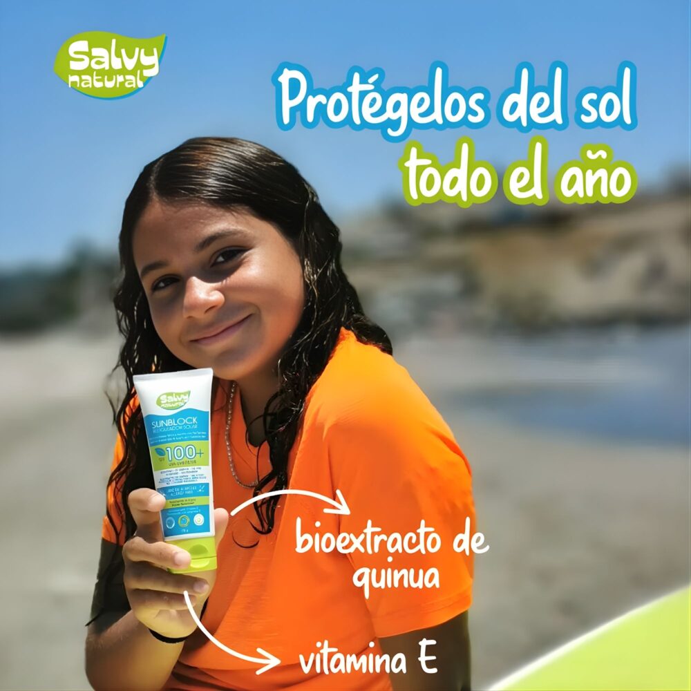 BLOQUEADOR SOLAR PROTEGE DE LOS RAYOS UV SALVY NATURAL