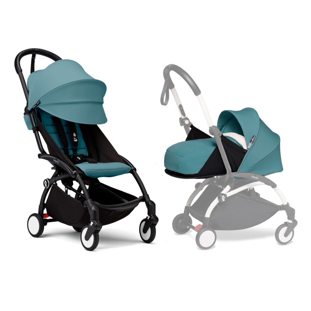 COCHE STOKKE YOYO³ COMPLETO CHASIS NEGRO NEWBORN 1ERA ETAPA + TEXTIL 2DA ETAPA