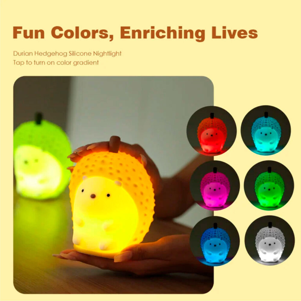 LÁMPARA LED DE SILICONA FORMA DE ERIZO IMAGEN CASA