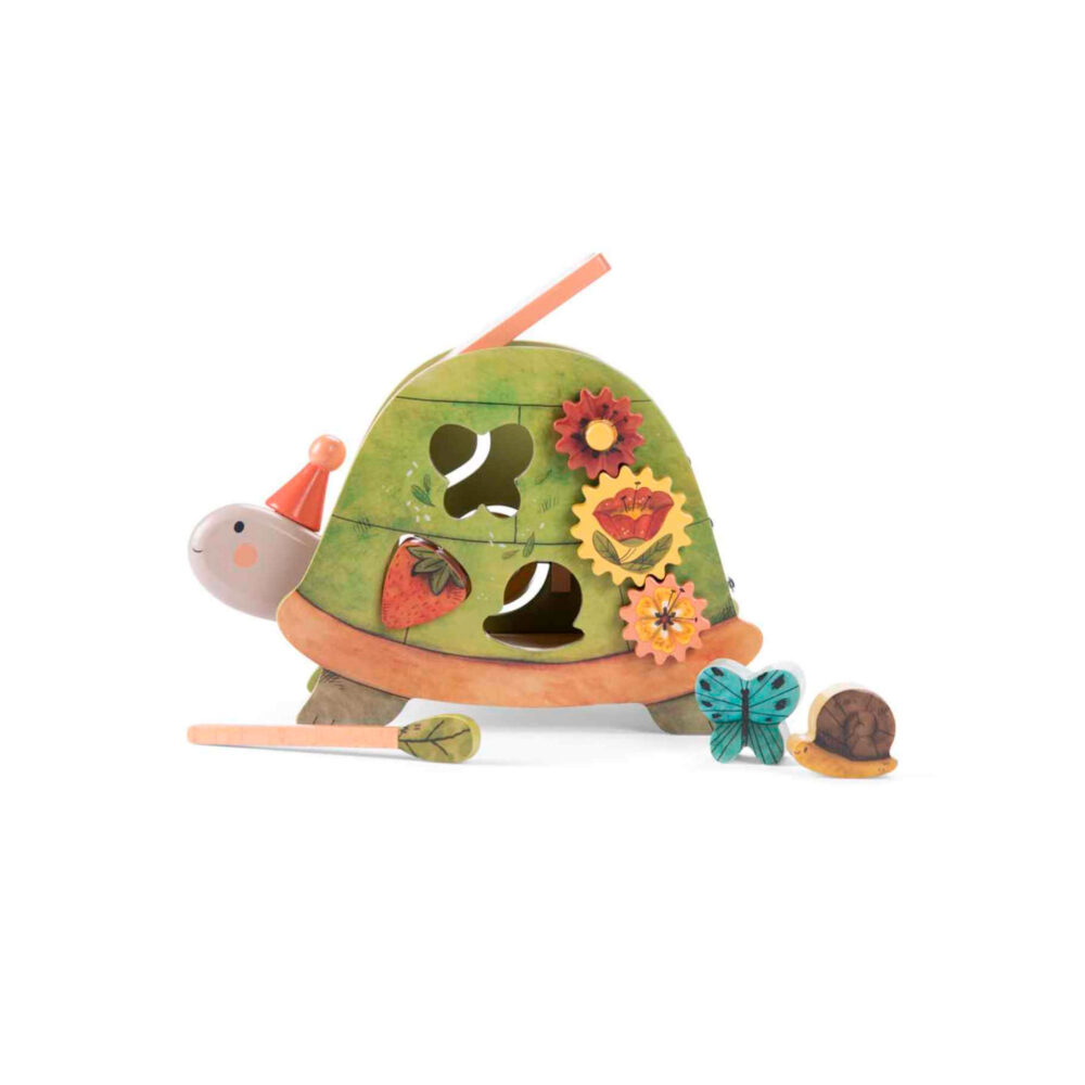 TORTUGA DE ACTIVIDADES DE MADERA COLECCIÓN TRES CONEJITOS