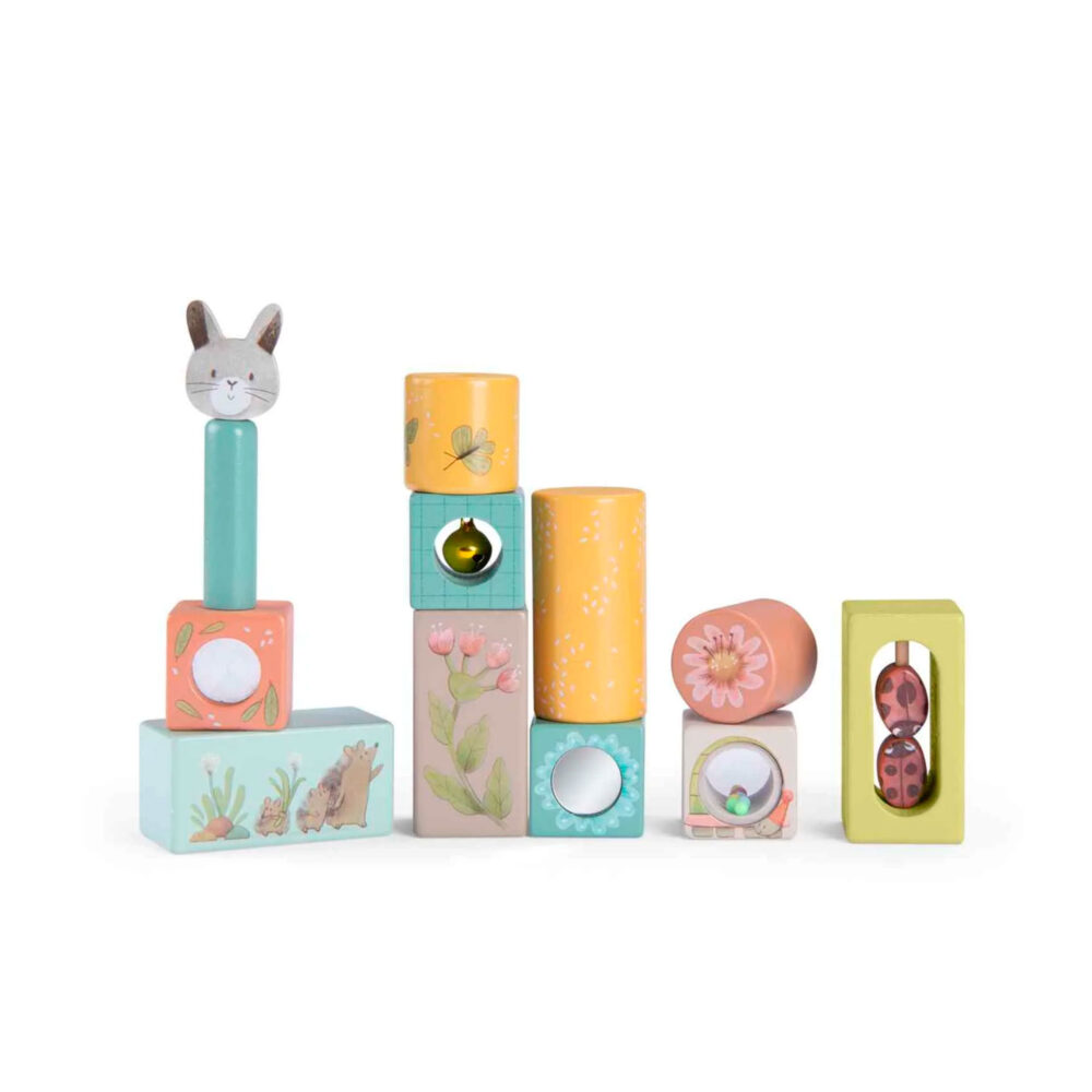 CUBO DE ACTIVIDADES DE MADERA COLECCIÓN TRES CONEJITOS
