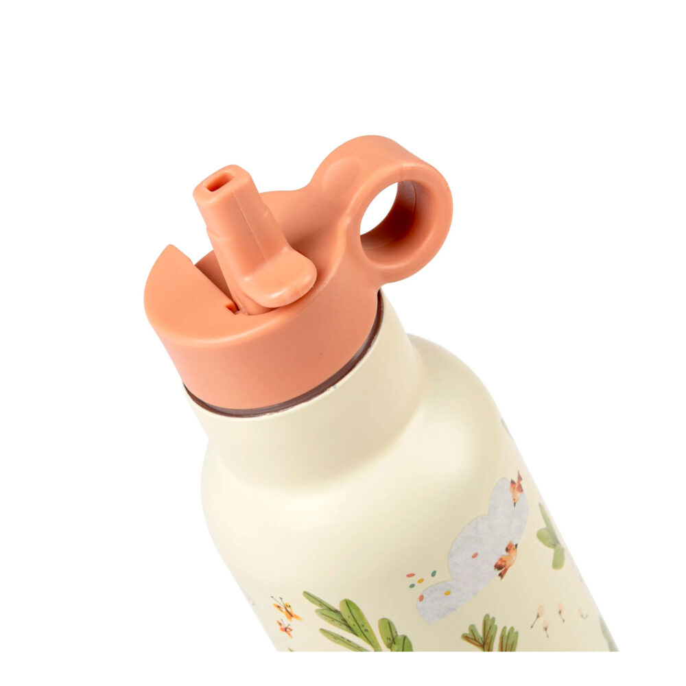 TOMATODO ACERO INOXIDABLE CON CAÑITA DE 350 ML COLECCIÓN TRES CONEJITOS