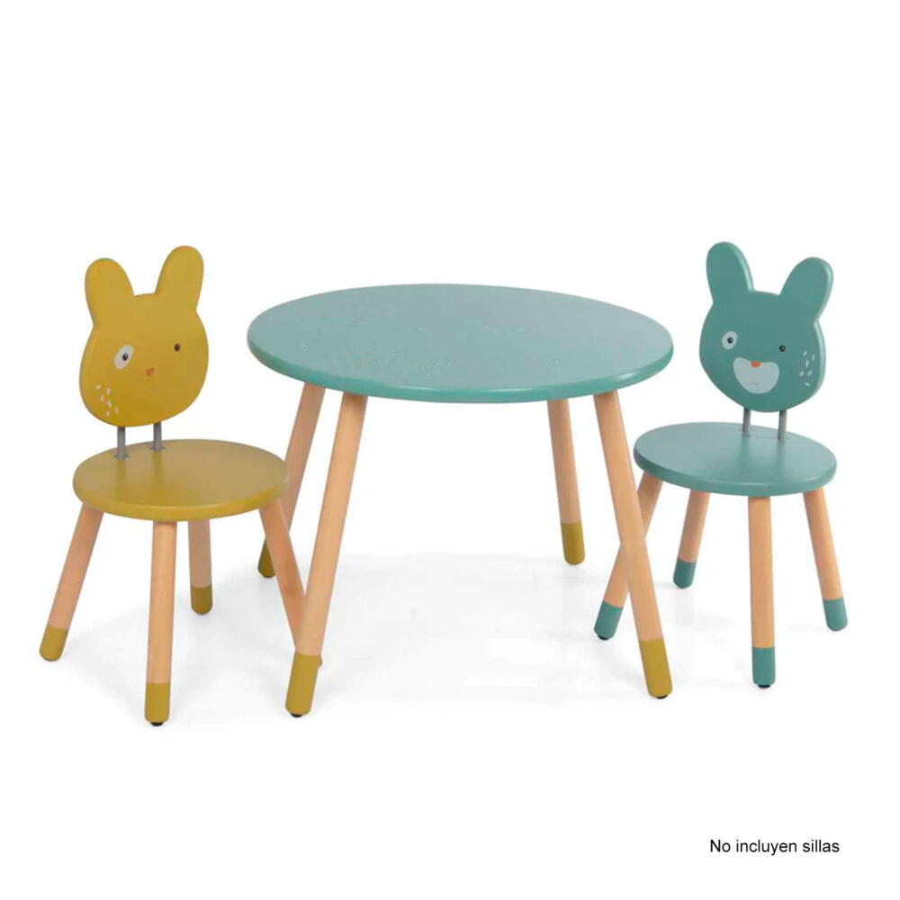 MESA DE MADERA PARA NIÑOS 60 X 46 CM COLECCIÓN TRES CONEJITOS