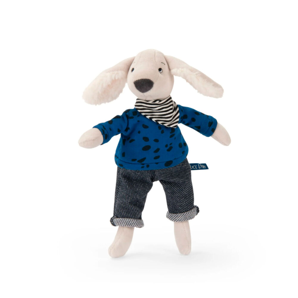 PELUCHE DE PERRO PILOU EN CAJA COLECCIÓN PUCE & PILOU