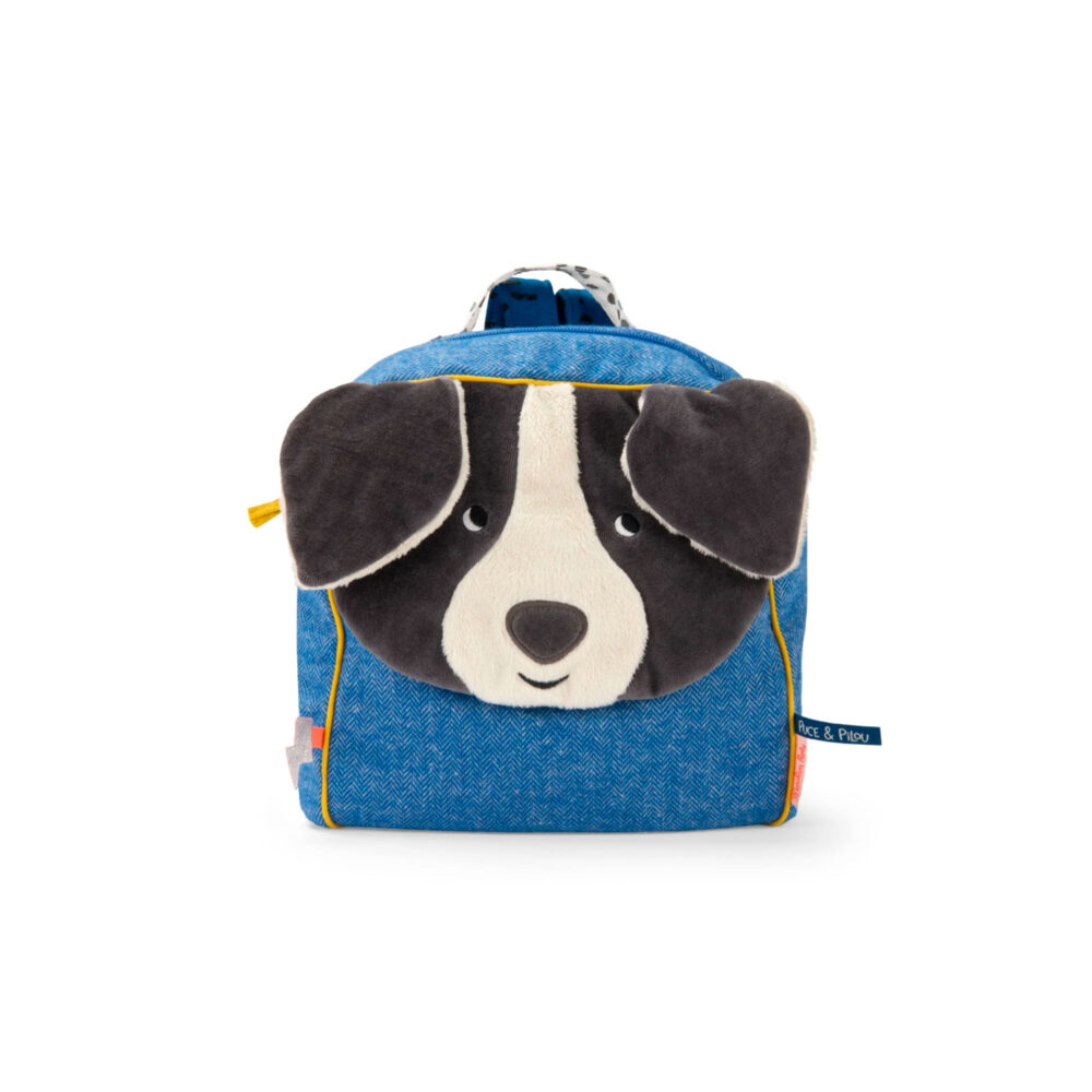 MOCHILA DE ALGODÓN PERRO AZUL PUCE COLECCIÓN PUCE & PILOU