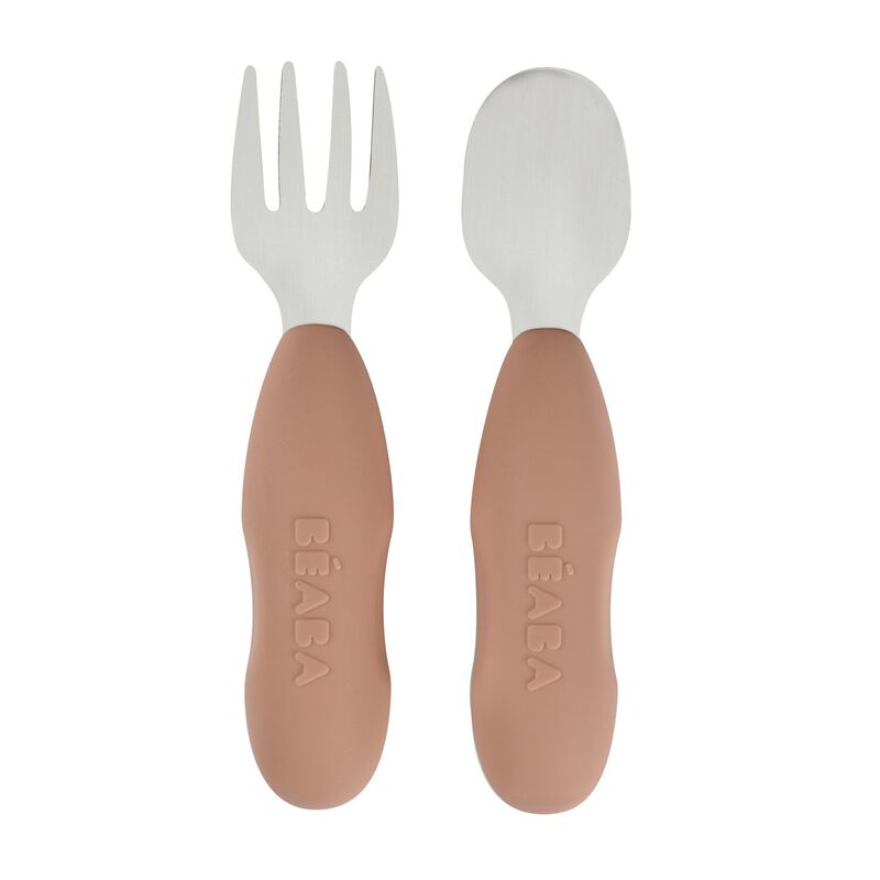 Set de cuchara y tenedor de plástico - MUSHIE