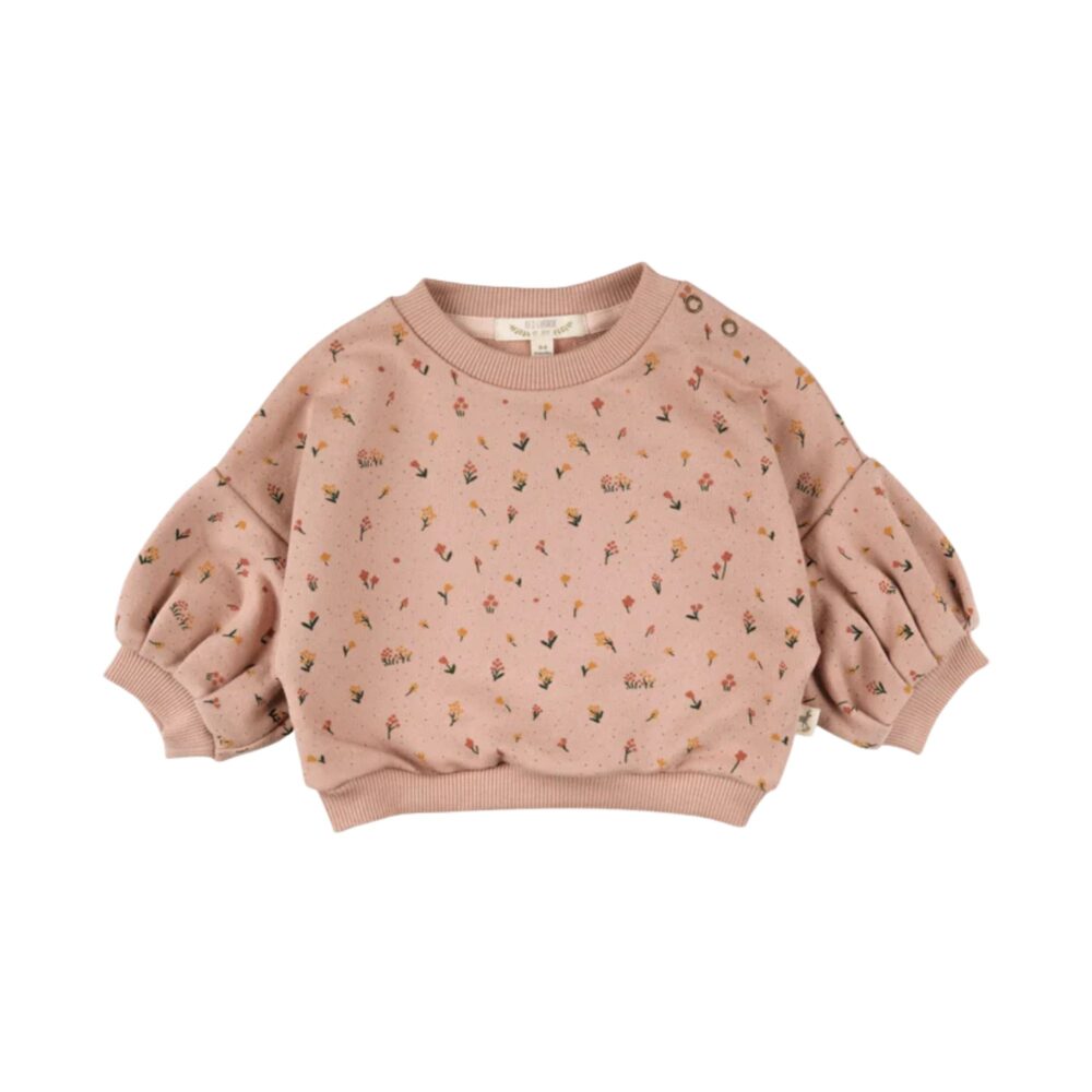 POLERA CON MANGAS GLOBO DE BEBÉ ROSA CAOBA 100% ALGODÓN PIMA RED CARIBOU