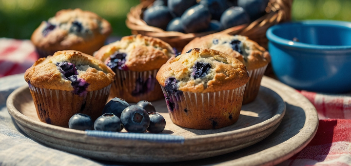 Muffins de Arándanos y Yogur