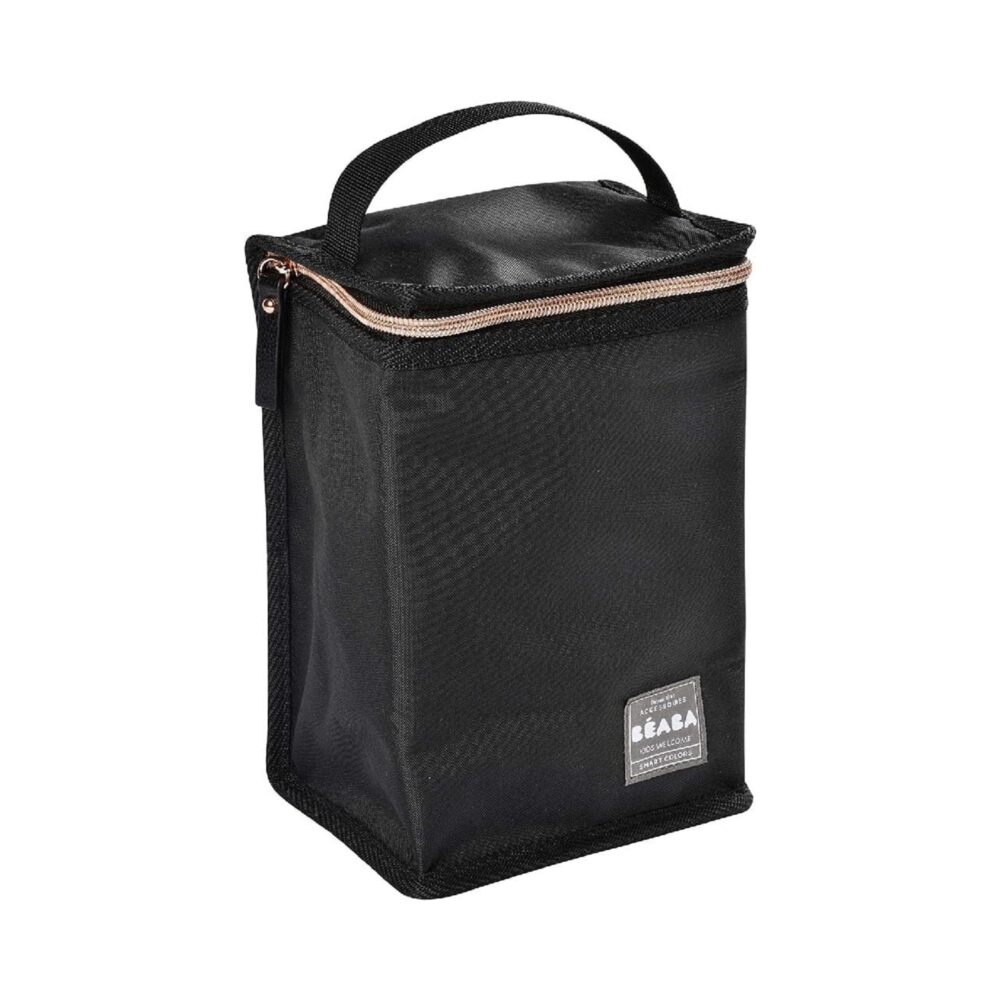 BOLSA ISOTERMICA NEGRO/ROSA ORO PARA COMIDA DE BEBÉ BEABA