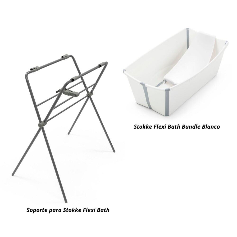Pack Bañera FlexiBath + Soporte de Pie + Newborn Support Stokke – Confort y Seguridad en el Baño del Bebé
