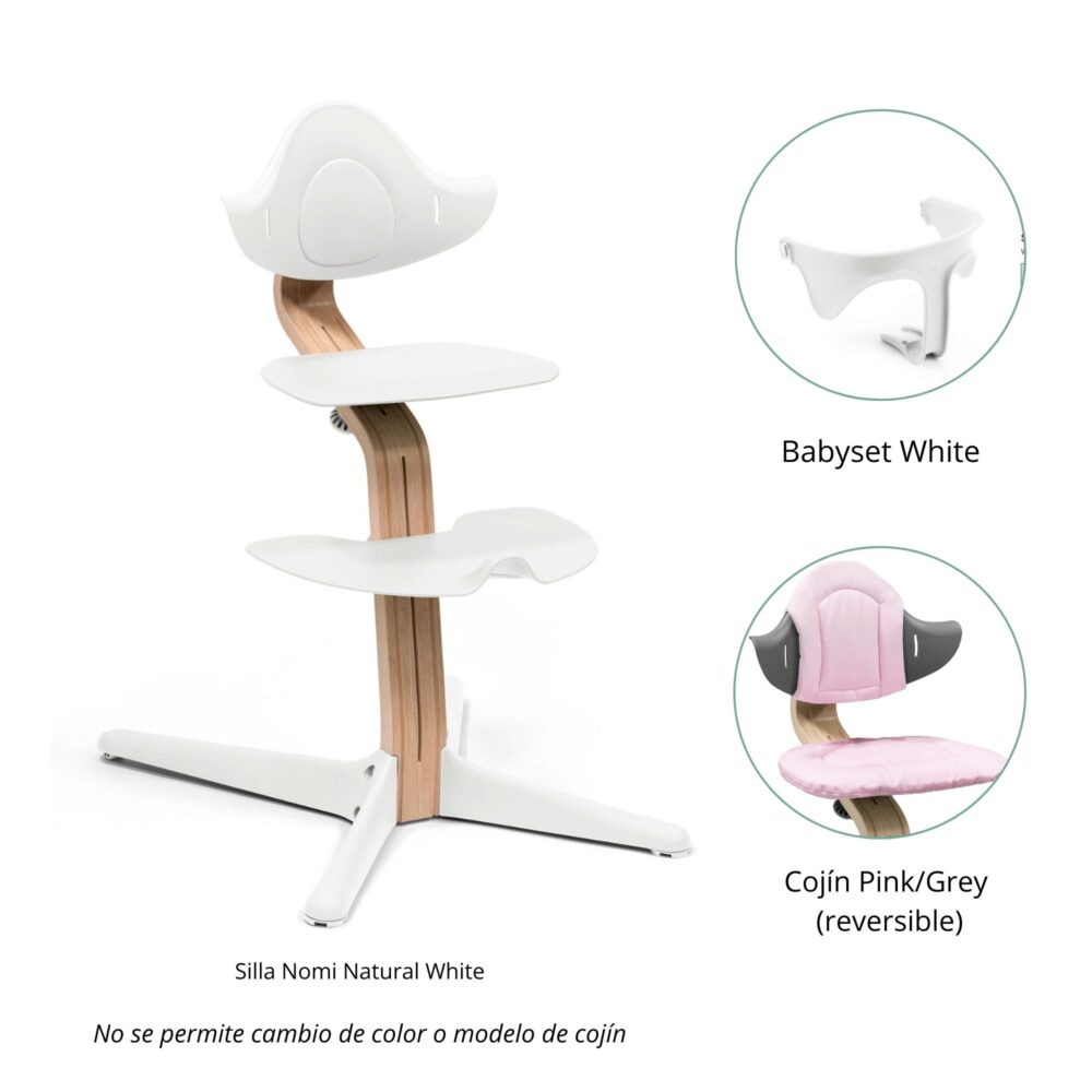 Pack Silla Nomi + Cojín + BabySet Stokke – Set Completo para Bebé