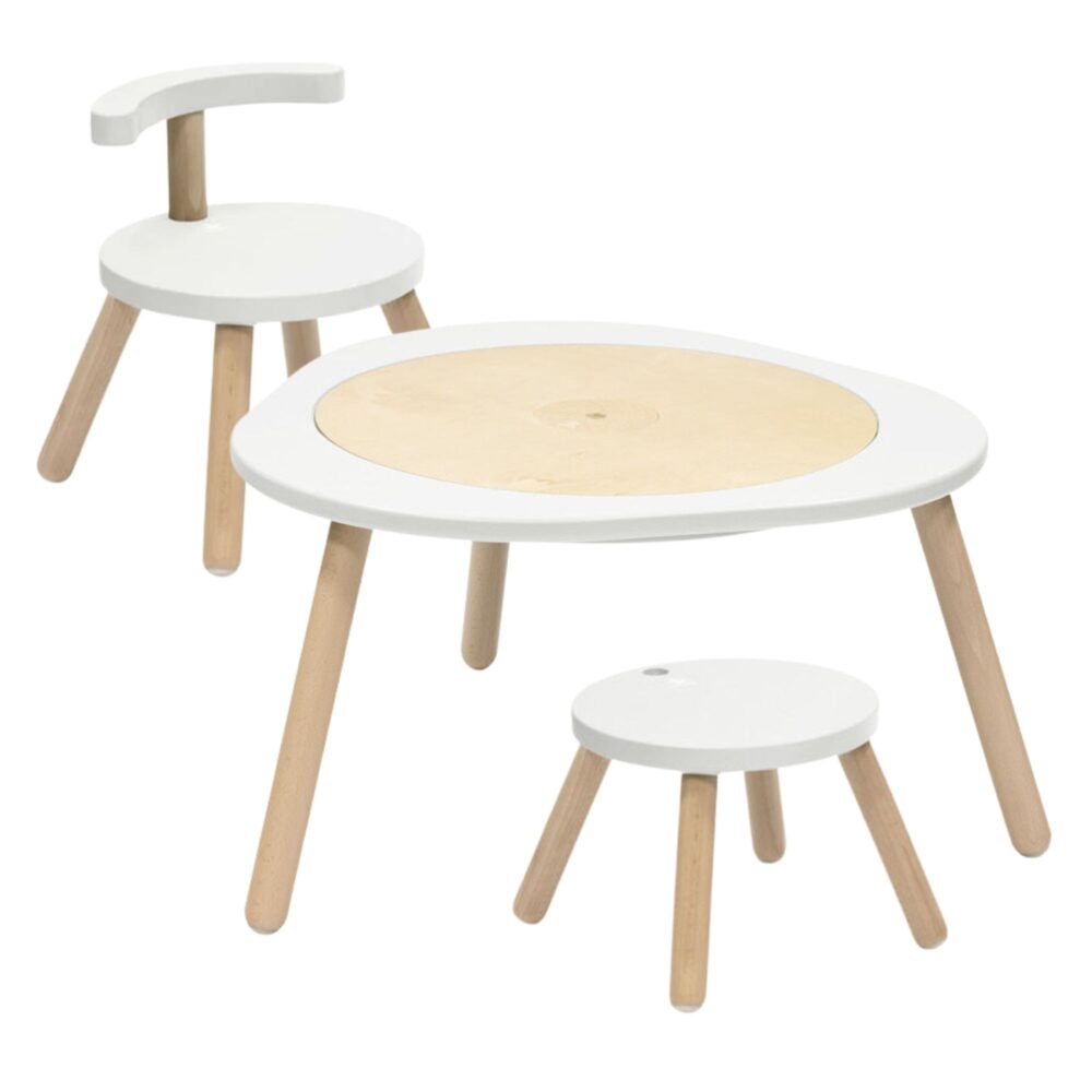 PACK MESA INFANTIL MODELO MUTABLE + 2 SILLAS STOKKE