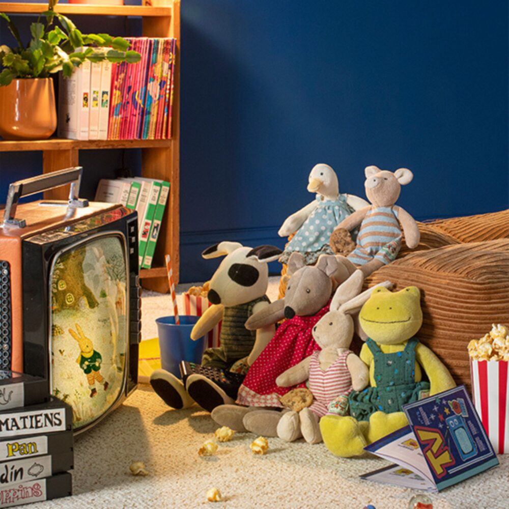 PELUCHE PEQUE DE RANA DE PERLETTE LA GRAN FAMILIA MOULIN ROTY