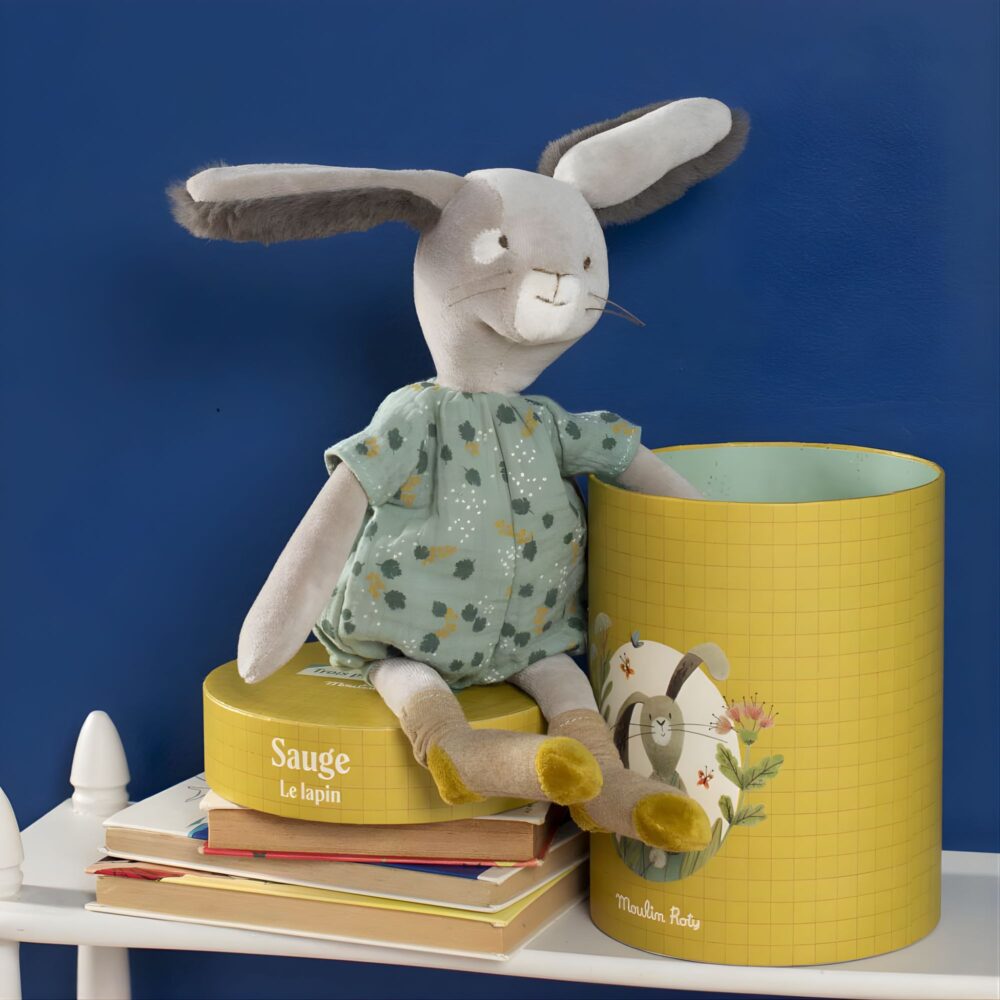 PELUCHE CONEJO SALVIA EN CAJA MOULIN ROTY