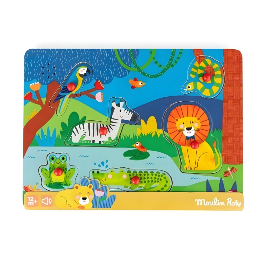 PUZZLE SONORO ANIMALES DE MADERA MOULIN ROTY