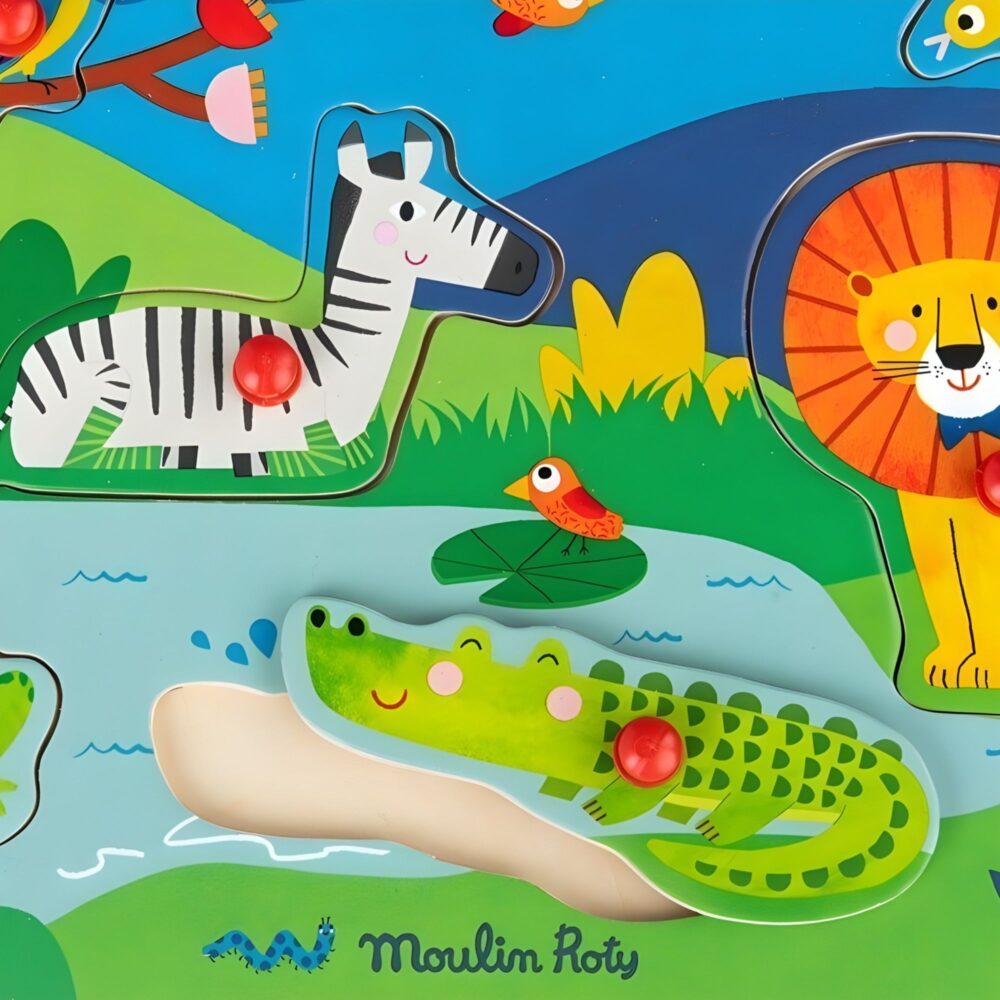 PUZZLE SONORO ANIMALES DE MADERA MOULIN ROTY