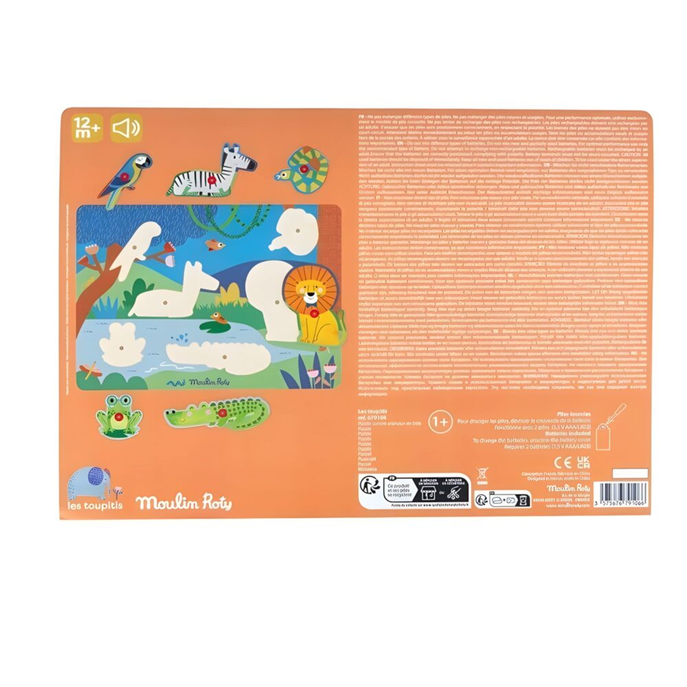 PUZZLE SONORO ANIMALES DE MADERA MOULIN ROTY