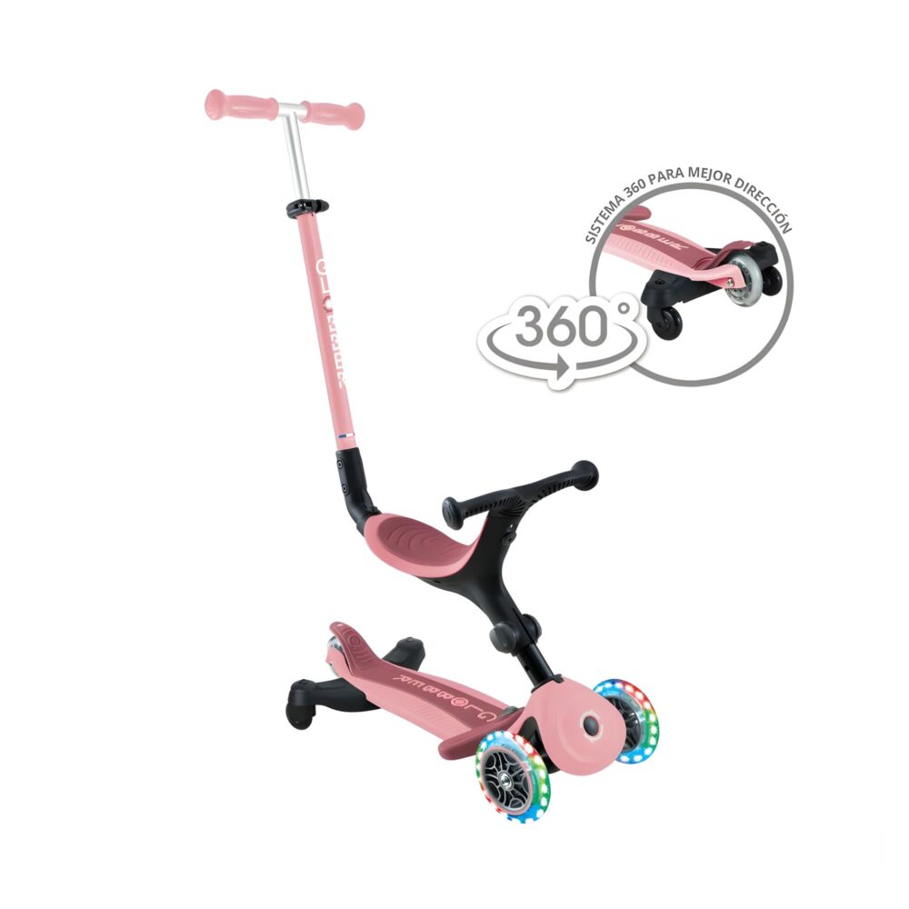 SCOOTER EVOLUTIVO 5 EN 1 CON RUEDAS LED Y GIRO 360 ° GLOBBER