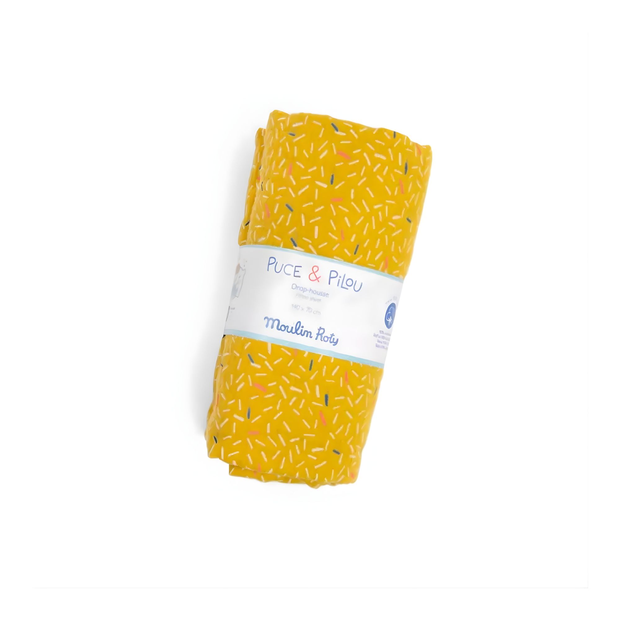 SÁBANA BAJERA DE ALGODÓN PARA CUNA 70 X 140 CM OCRE COLECCIÓN TRES CONEJITOS