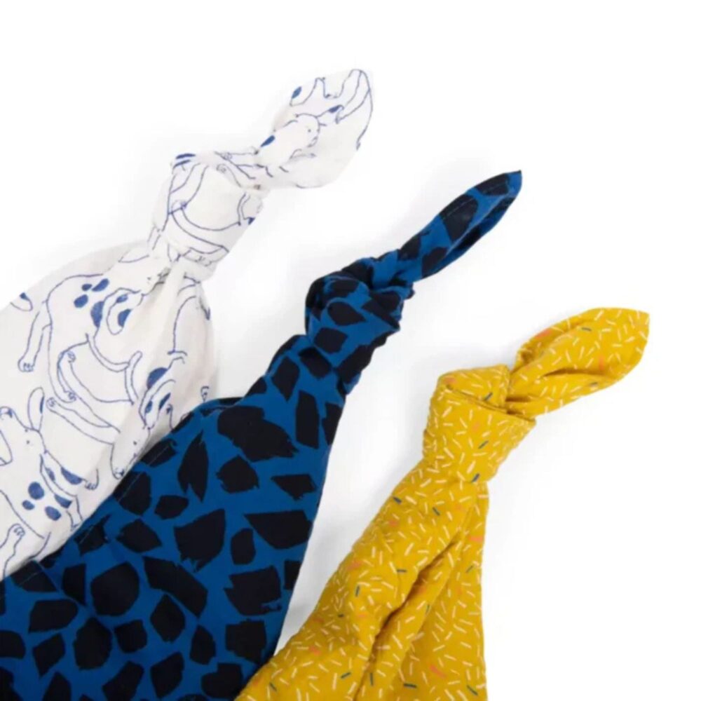 JUEGO DE 3 MUSELINAS DE 70 X 70 CM PUCE & PILOU