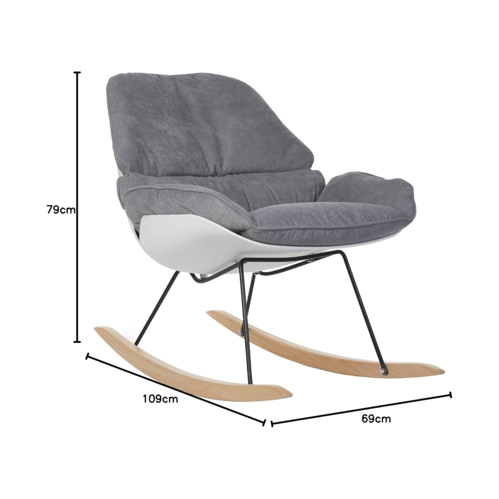 SILLA MECEDORA NEGRA + BLANQUECINO CHILDHOME