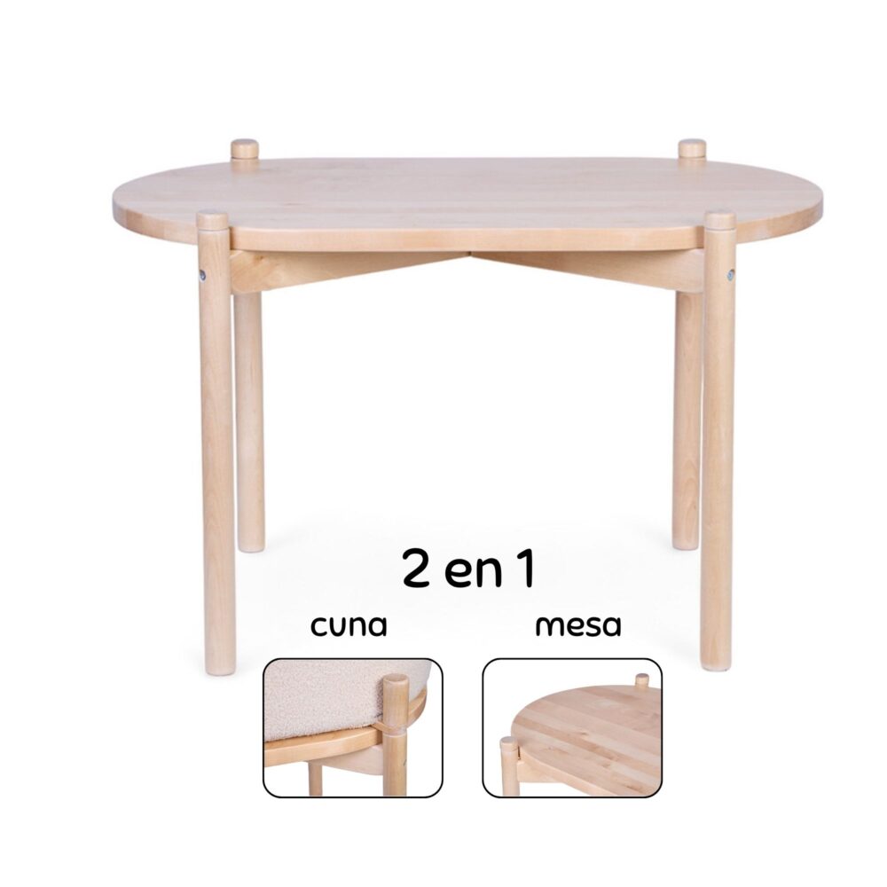 CUNA INFANTIL TEDDY 2 EN 1 BLANQUECINO 79x45x82 CM CHILDHOME