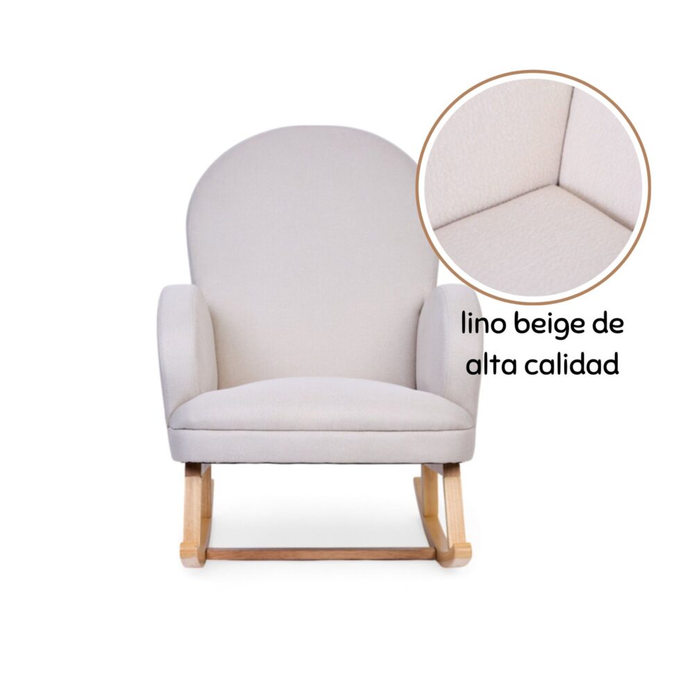 SILLA MECEDORA PARA ADULTO LINO BEIGE CHILDHOME