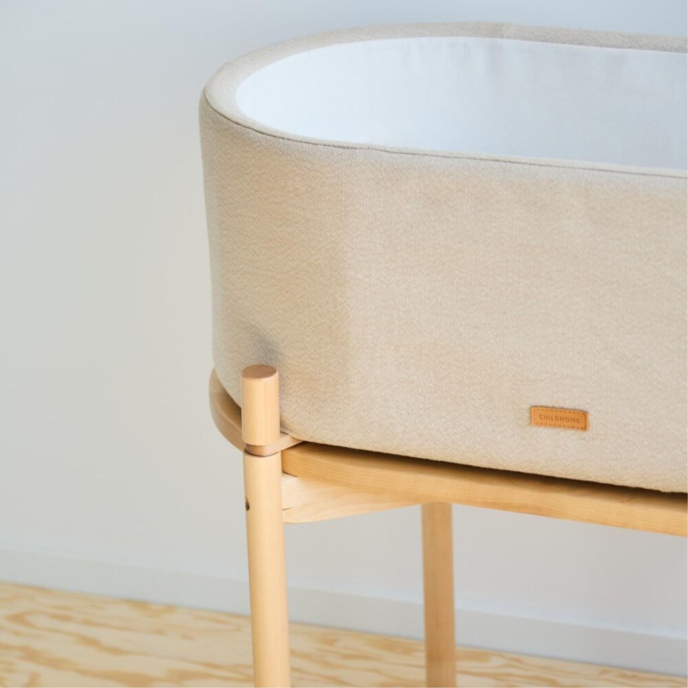 CUNA INFANTIL 2 EN 1 LINO BEIGE 80x46x80 CM CHILDHOME