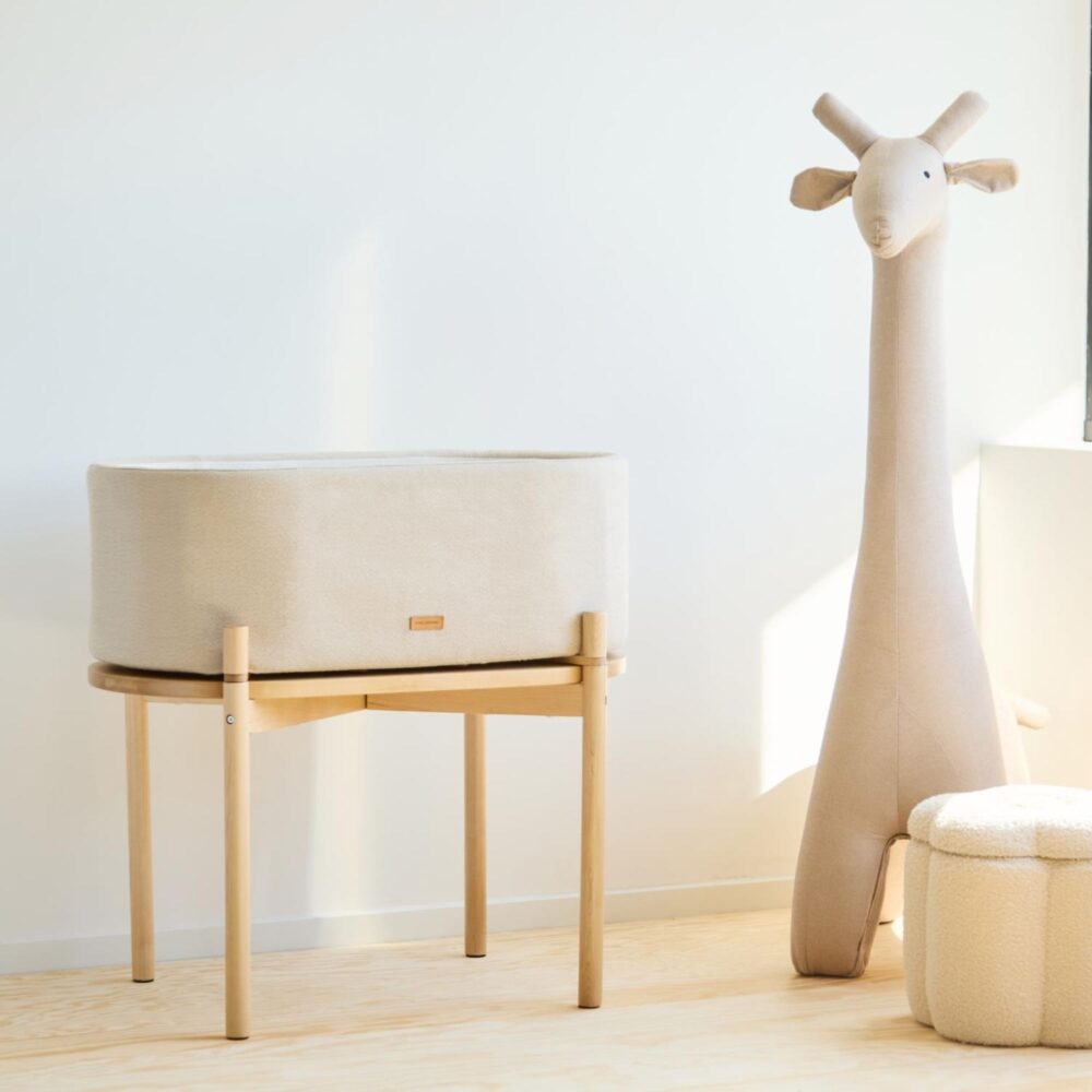 CUNA INFANTIL 2 EN 1 LINO BEIGE 80x46x80 CM CHILDHOME