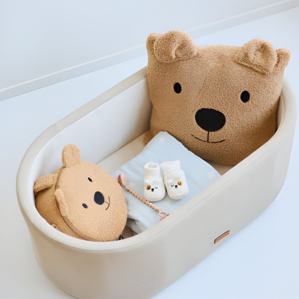 CUNA INFANTIL 2 EN 1 LINO BEIGE 80x46x80 CM CHILDHOME