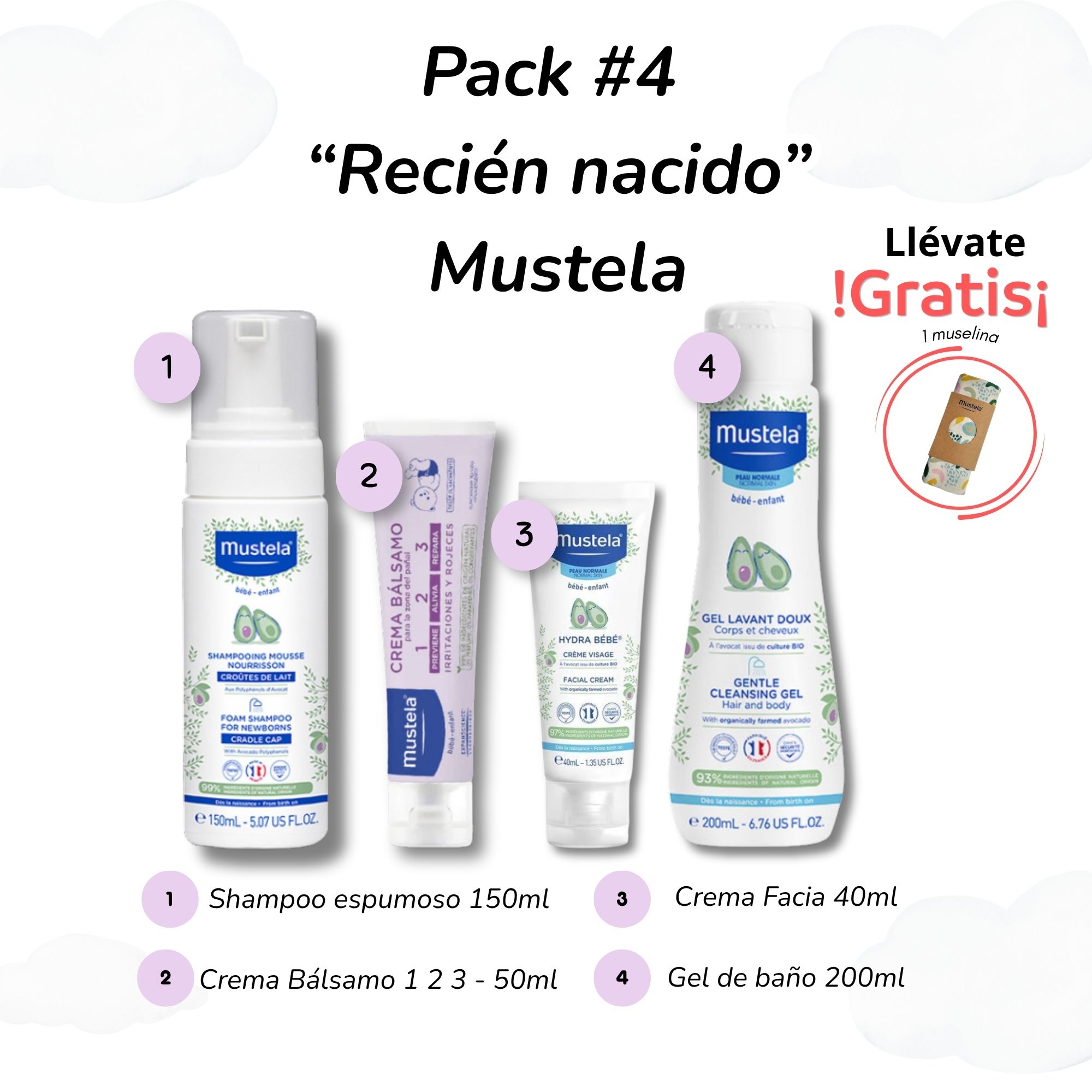 Pack 4 - Recién nacido cuidado del bebé