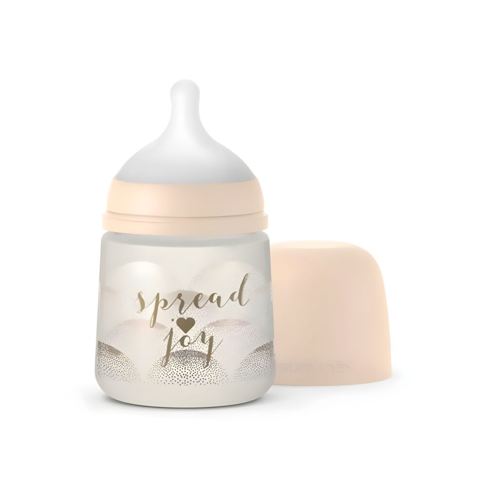 BIBERÓN ANTICÓLICO FISIOLÓGICO SX PRO JOY HEART FLUJO LENTO (S) 150ML - SUAVINEX