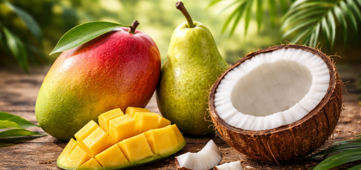 Papilla Refrescante de Mango, Pera y Coco