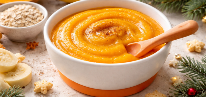 Puré Navideño de Calabaza, Plátano y Avena