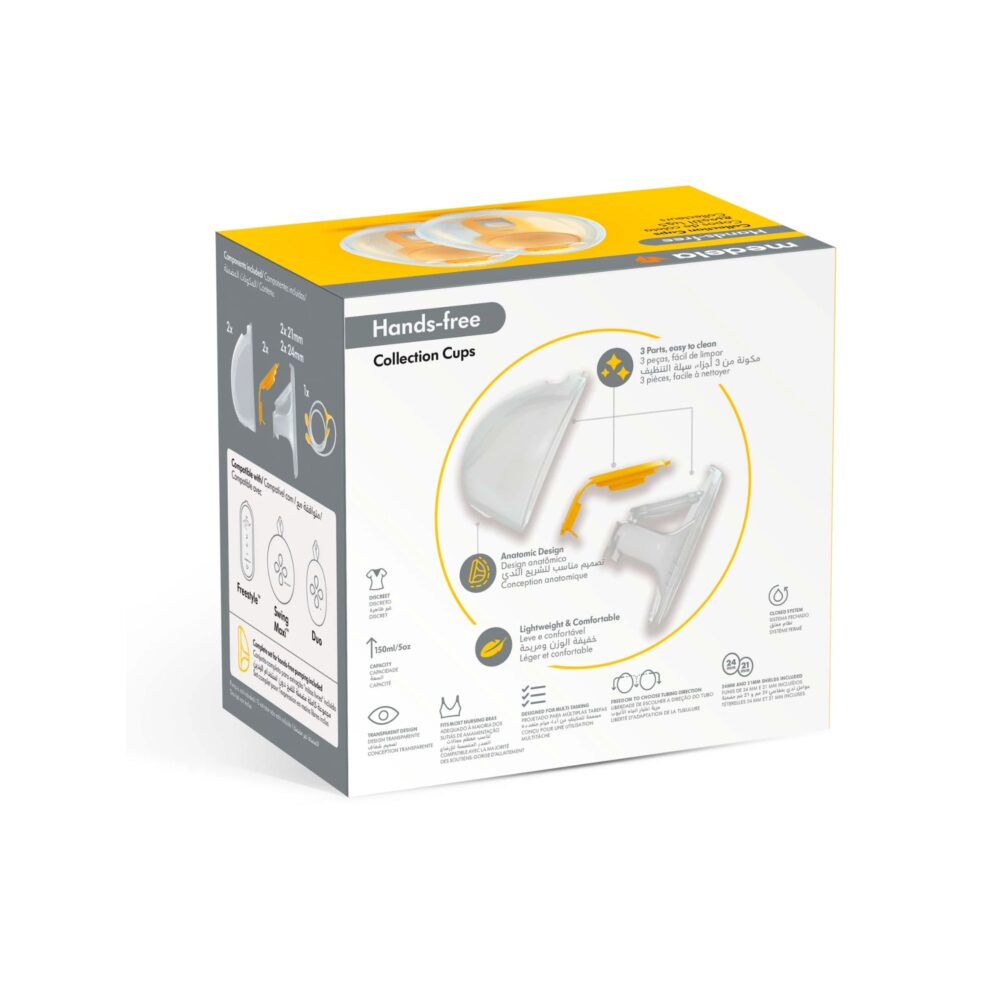 SET COMPLETO DE COPAS RECOLECTORAS HANDS FREE MEDELA