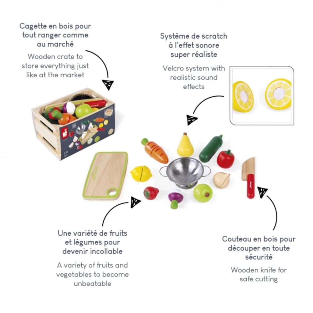 MAXI SET DE FRUTAS Y VERDURAS VELCRO GREEN MARKET JANOD